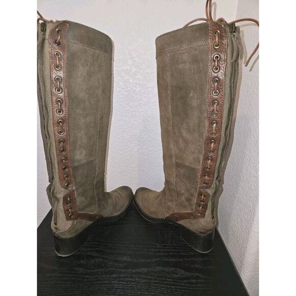 Nine West Vintage America Collection Suede Knee High Size 9 M Brown Rear Zip - Picture 10 of 16